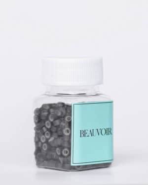 Beauvoir Hair Aluminum Silicone Lined Beads Dark Brown
