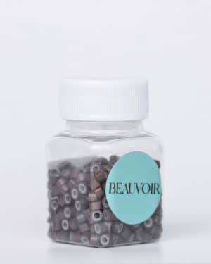 Beauvoir Hair Aluminum Silicone Lined Beads Mocha (Med Brown)